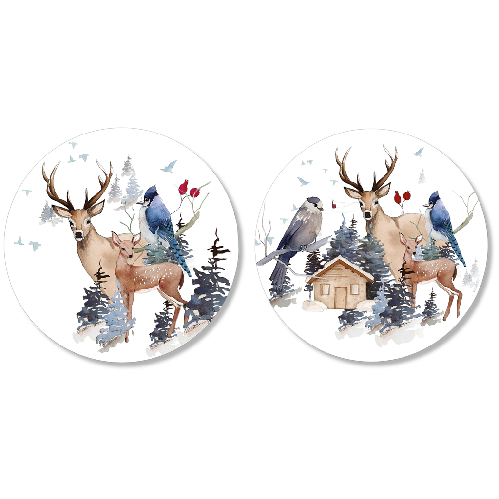 Buck Set of 2 Round Placemats Hardboard and Cork