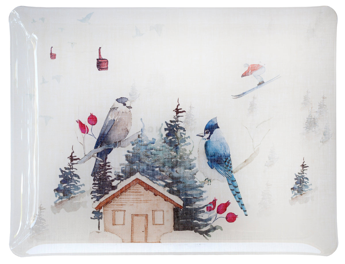 Buck Tray Acrylic and Printed Linen Made in France