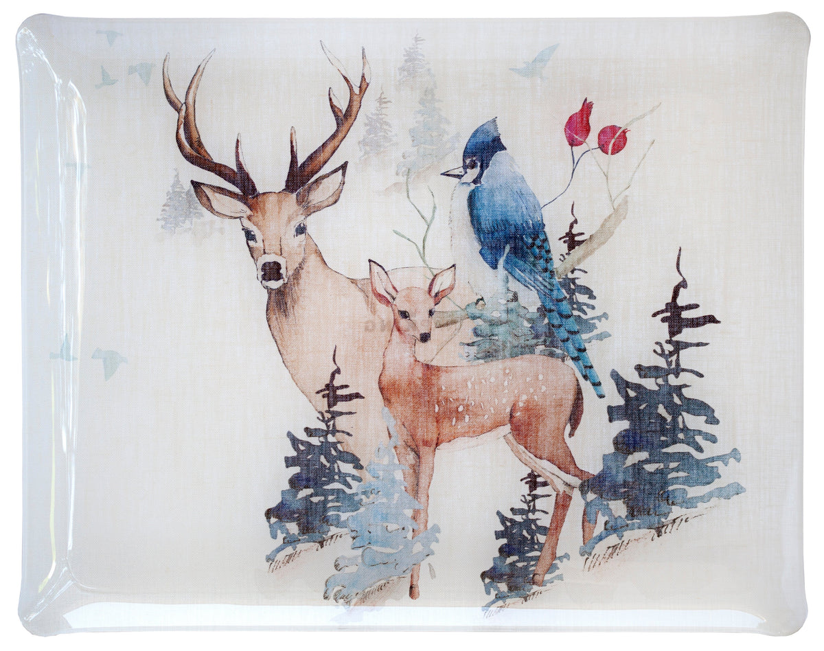 Buck Tray Acrylic and Printed Linen Made in France