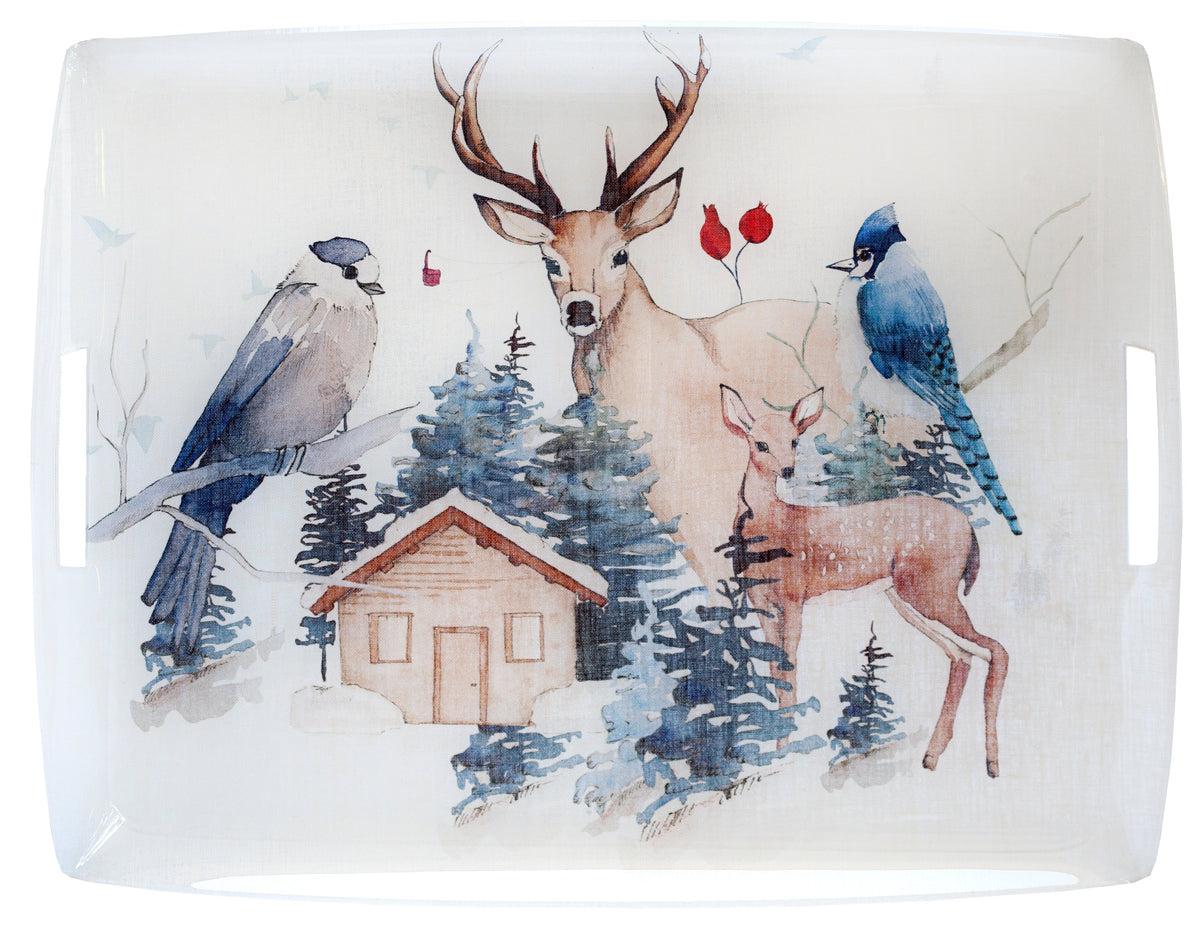 Buck Tray Acrylic and Printed Linen Made in France