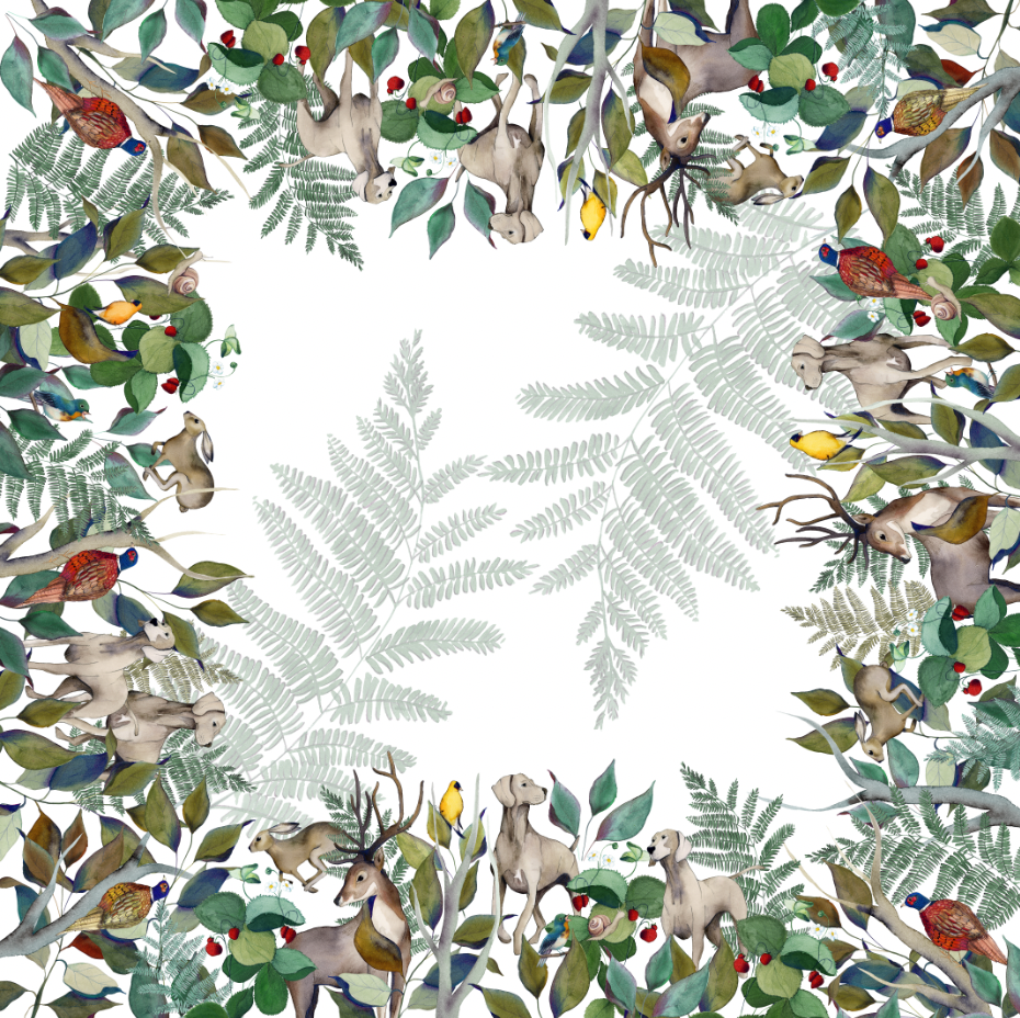 Tovaglia in lino Caccia 100% Made in Italy