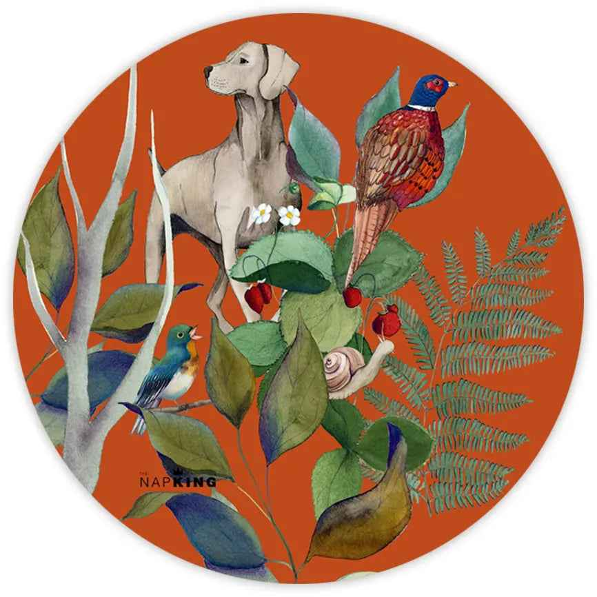 Set of 2 coasters «Caccia» wood and cork - 100% Made in Italy