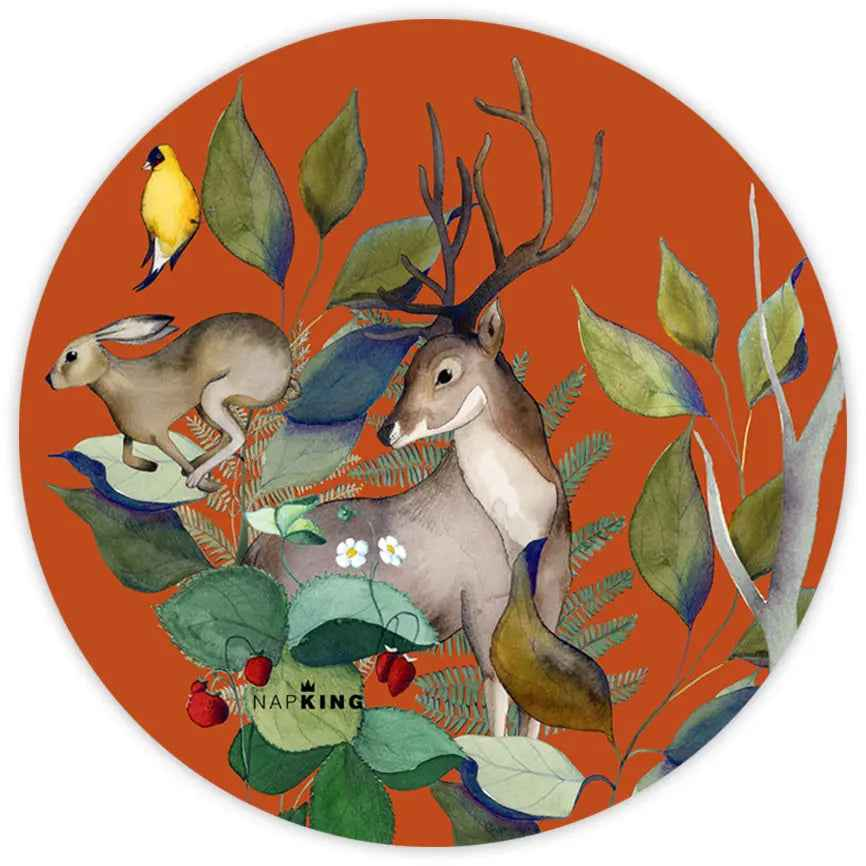 Set of 2 coasters «Caccia» wood and cork - 100% Made in Italy - The Napking