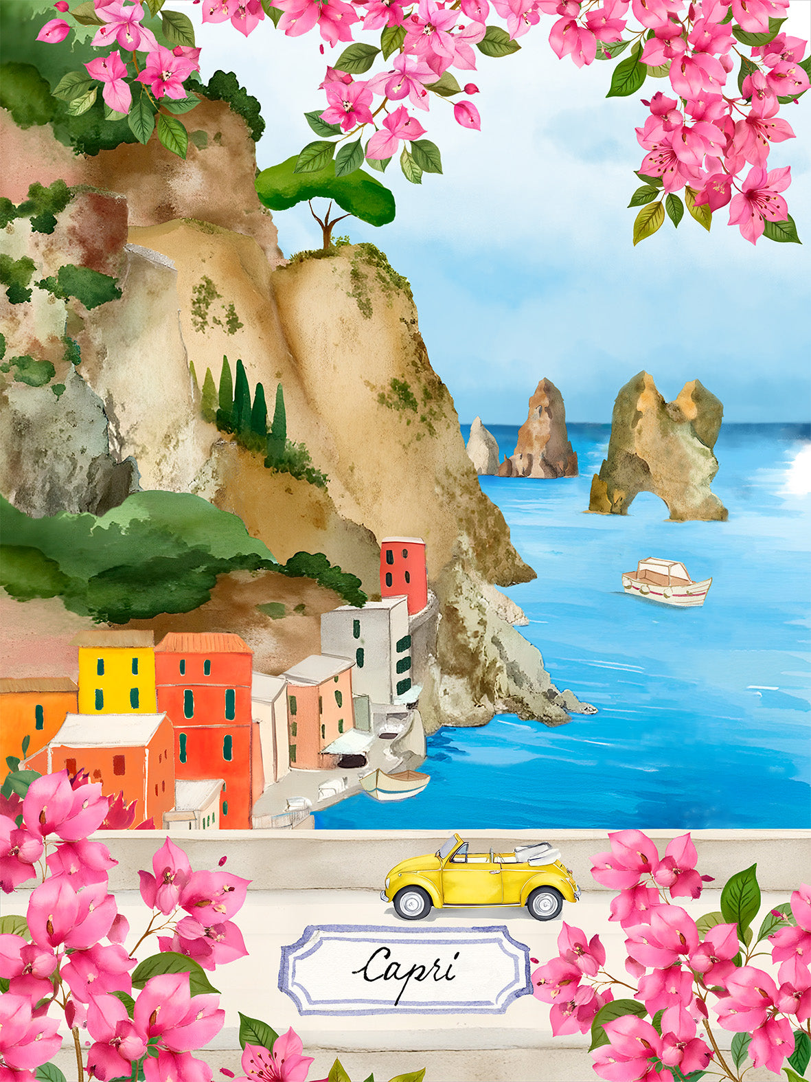 Torchon de cuisine Capri, 100 % fabriqué en Italie