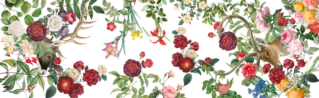 Cotton Satin Runner Cervi 100% Made in Italy