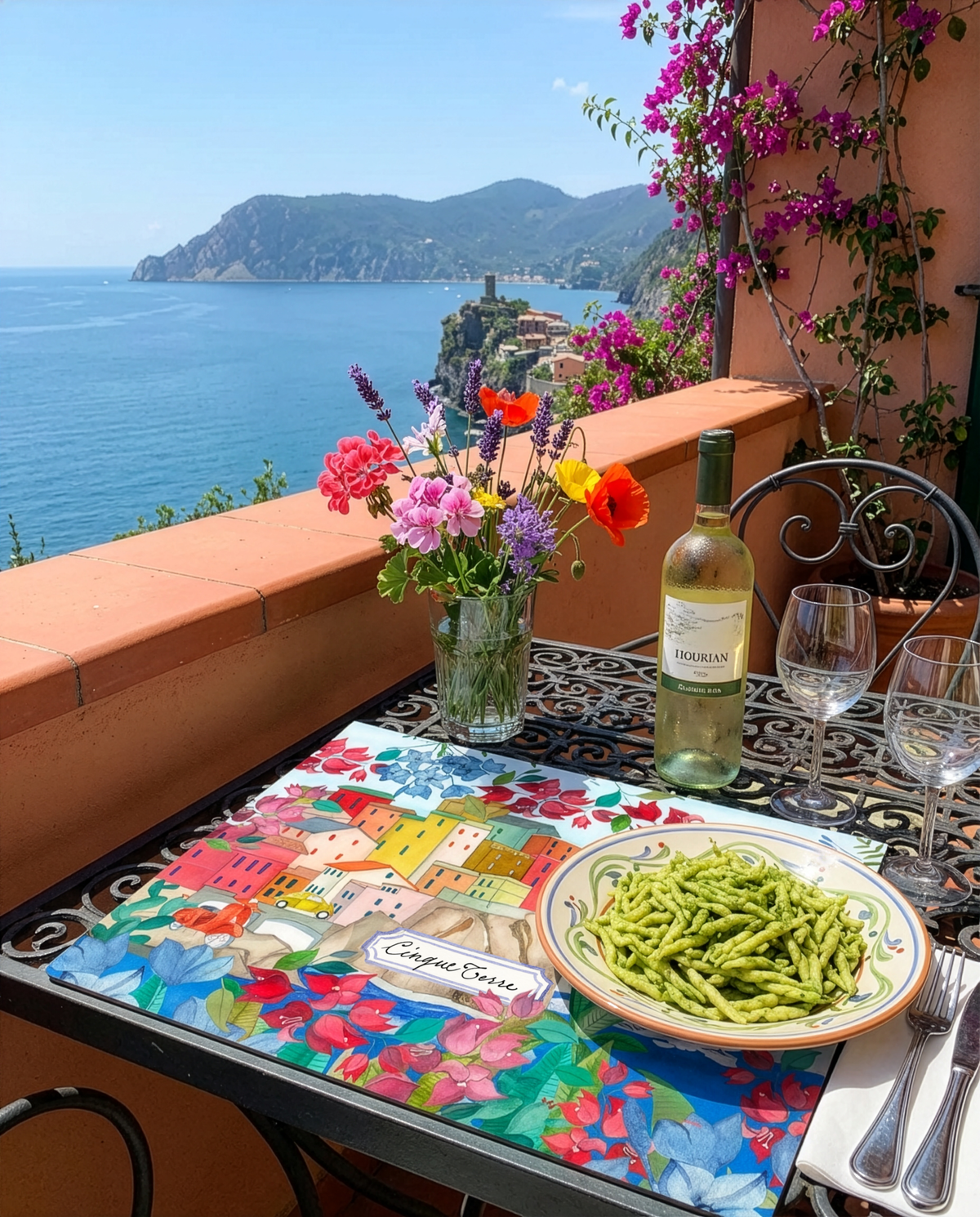 Lot de 2 sets de table en coton Panama Cinque Terre