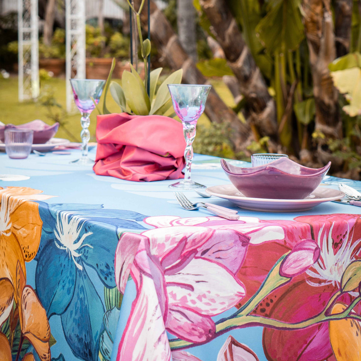 Nappe en satin « Cocorite », 100 % fabriquée en Italie