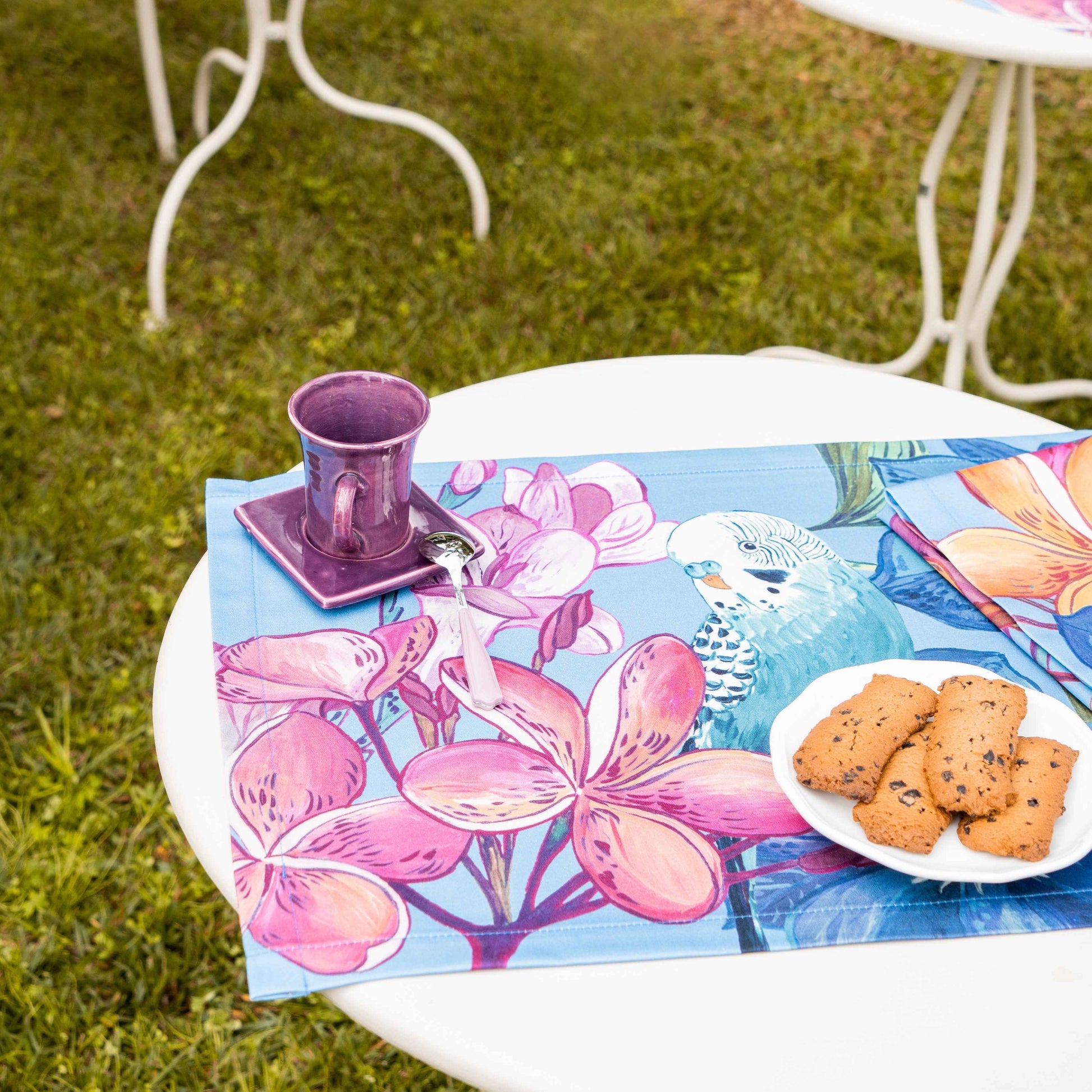 Set of 4 Placemats «Cocorite» Cotton Satin 100% Made in Italy