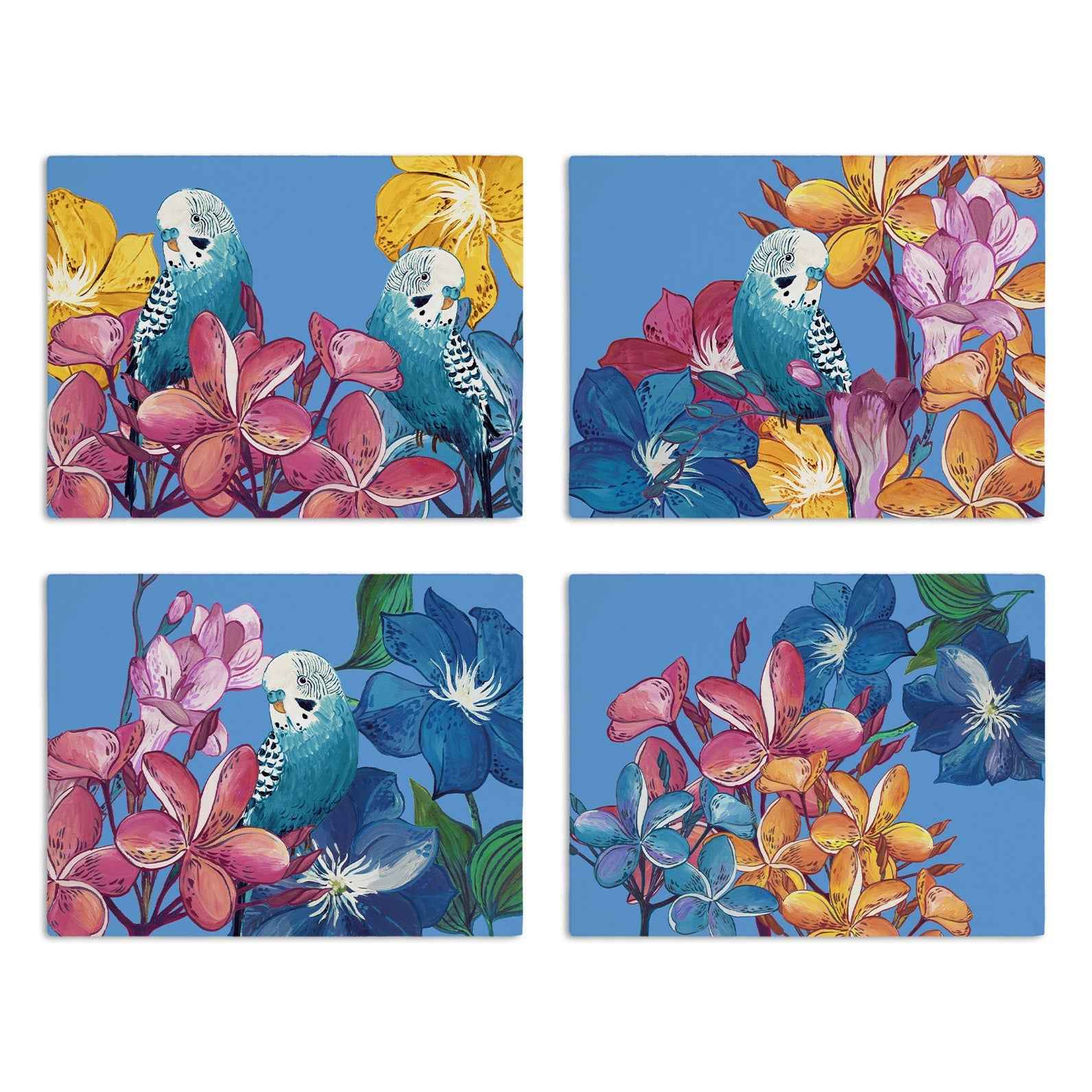 Set of 4 Placemats «Cocorite» Cotton Satin 100% Made in Italy
