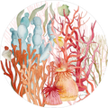 Set of 2 round hardboard placemats «Corals» 100% Made in Italy - The Napking