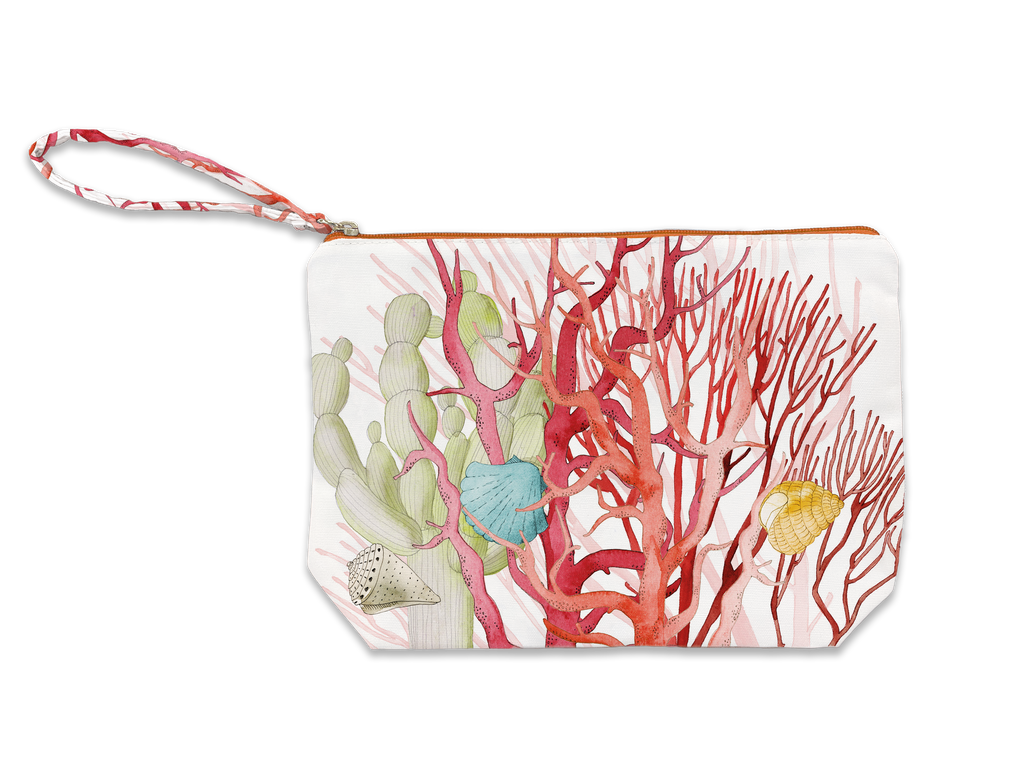 Cotton Pochette «Corals», 100% Made in Italy - The Napking