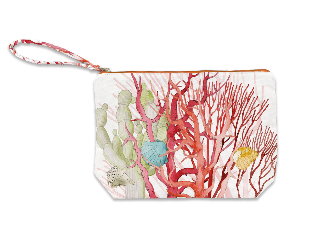 Cotton Pochette «Corals», 100% Made in Italy - The Napking