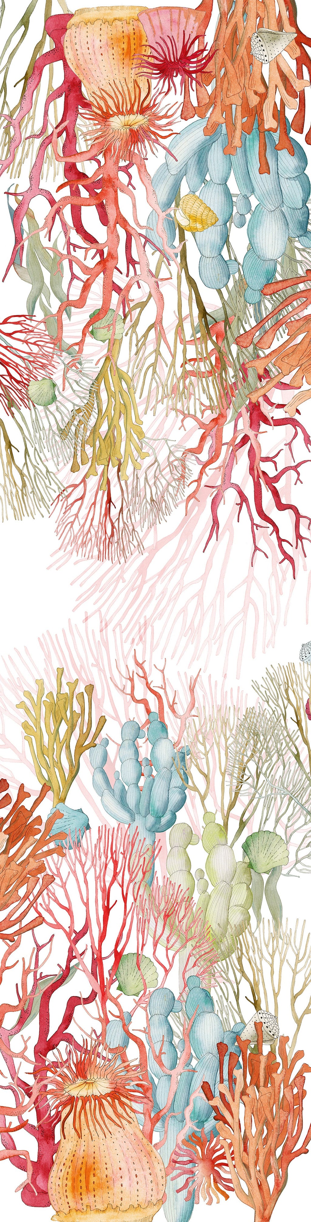 Premium Linen Runner «Corals» 100% Made in Italy - The Napking