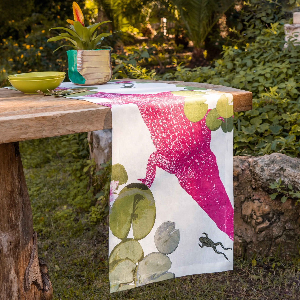 Linen Runner Crocodile 100% Made in Italy - The Napking