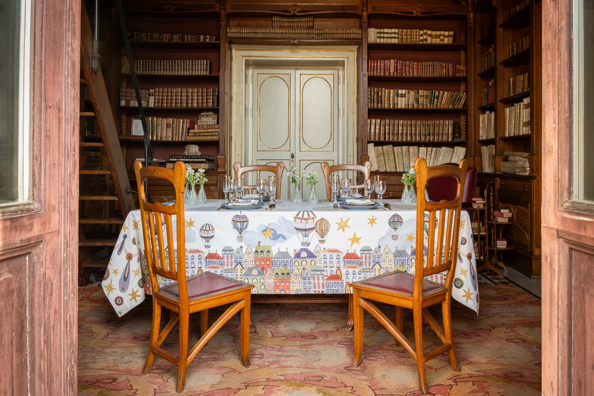 Satin Tablecloth Mongolfiere 100% Made in Italy