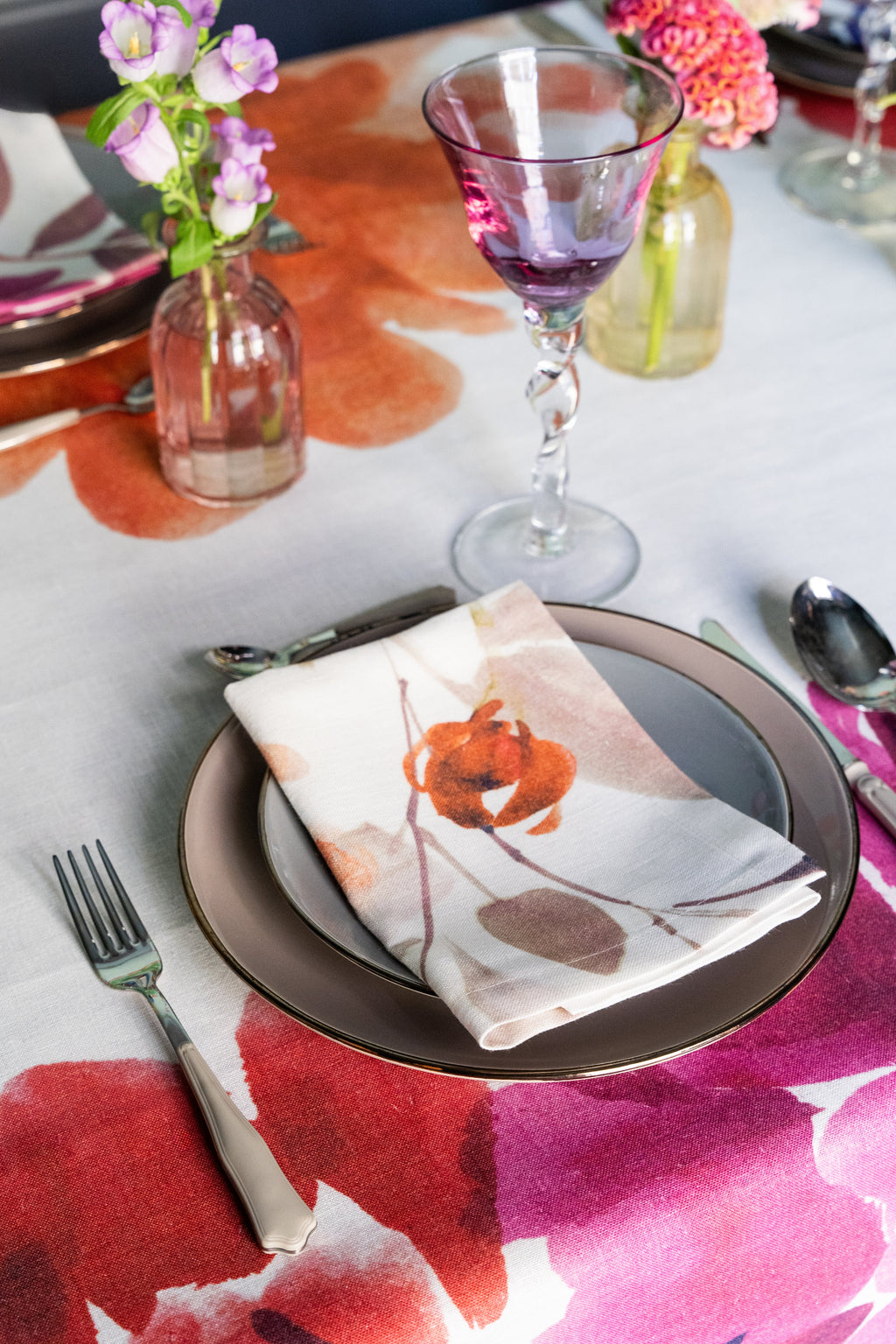 Set Of 4 Napkins Hanami 100% Made in Italy The Napking