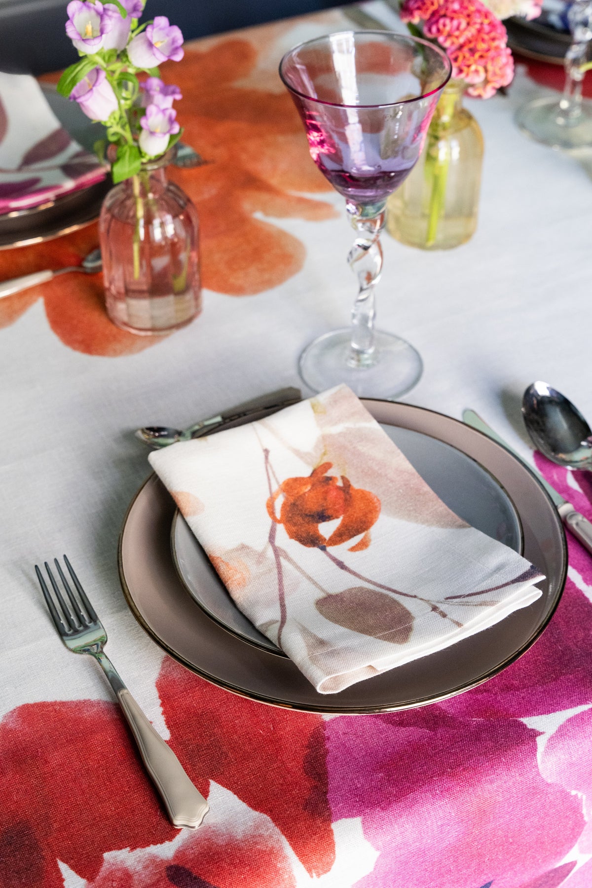 Set Of 4 Napkins Hanami 100% Made in Italy The Napking