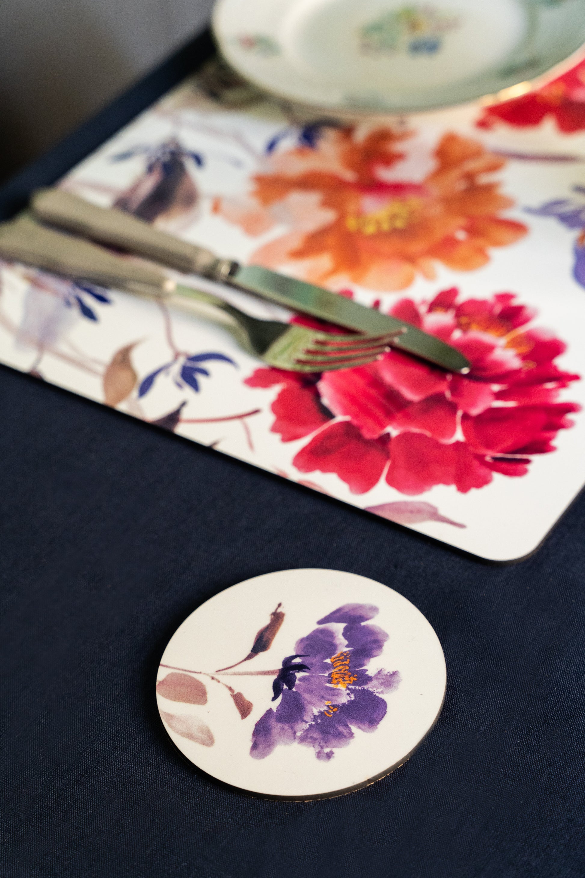 Set of 2 coasters Hanami wood cork – 100% Made in Italy - The Napking