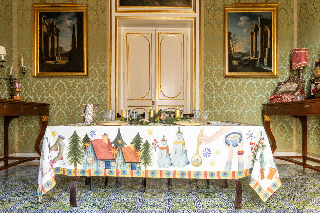 Tovaglia Raso Winter Party 100% Made in Italy