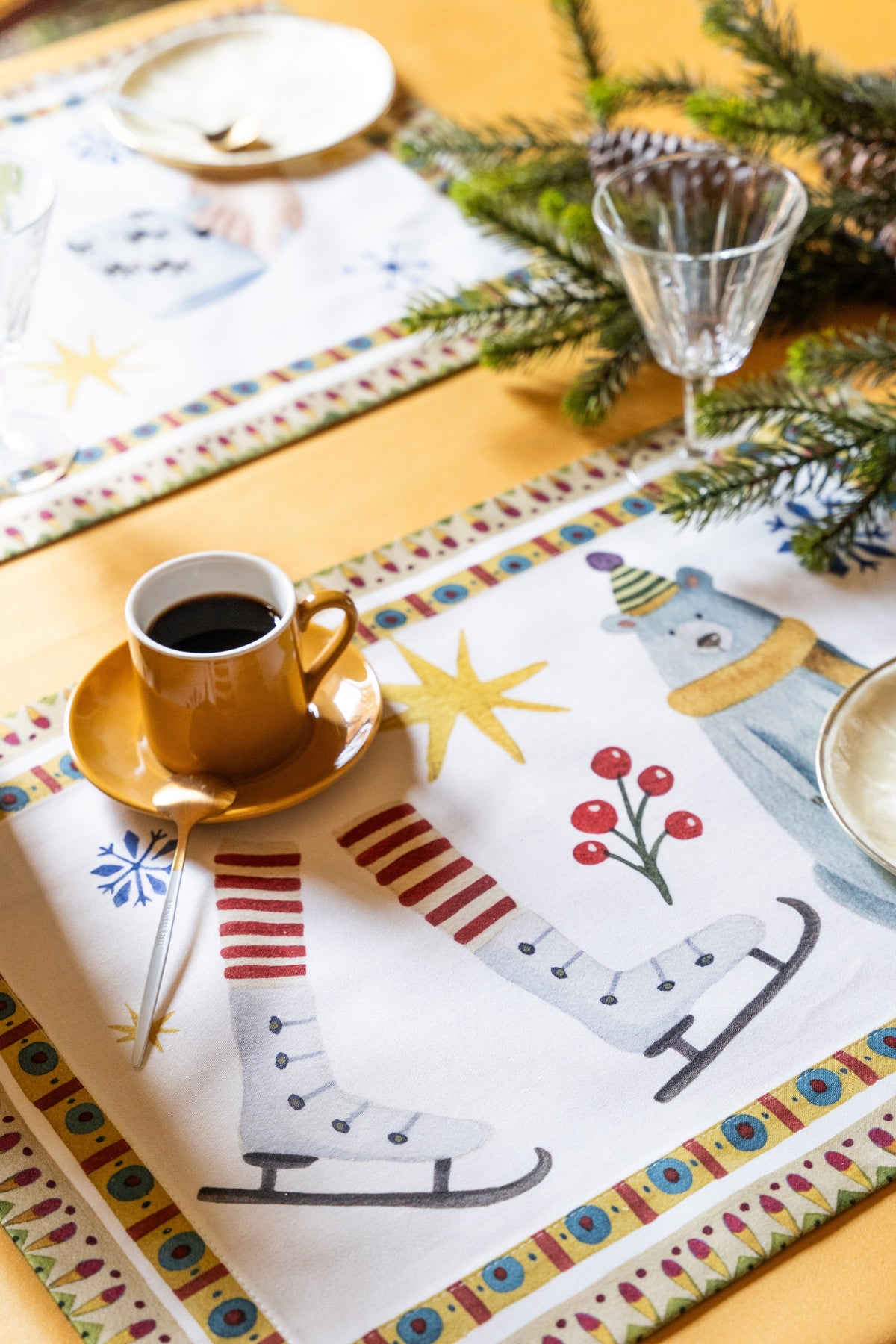 Set of 4 Placemats Winter Party 100% Made in Italy The Napking