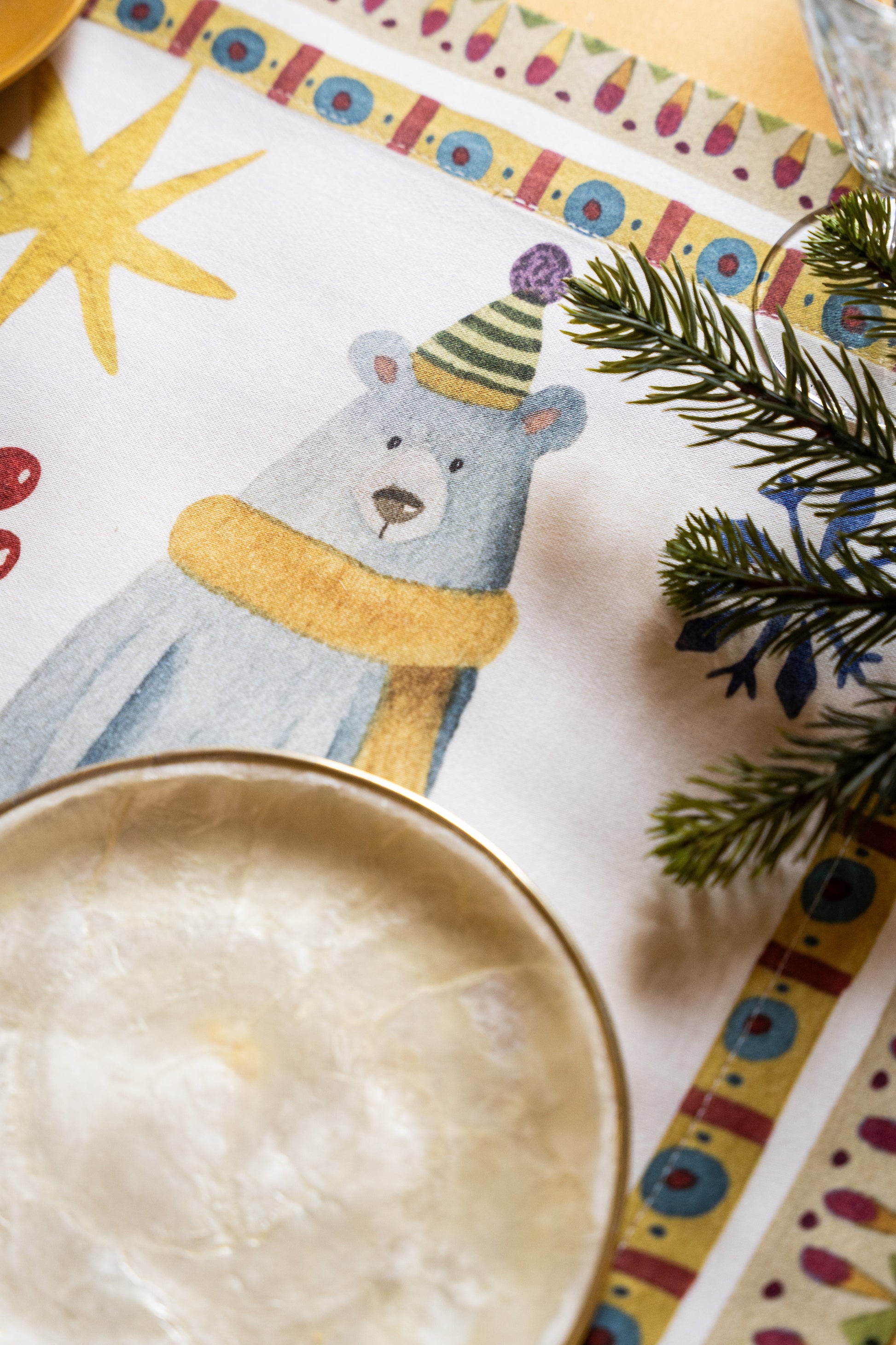 Set of 4 Placemats Winter Party 100% Made in Italy The Napking