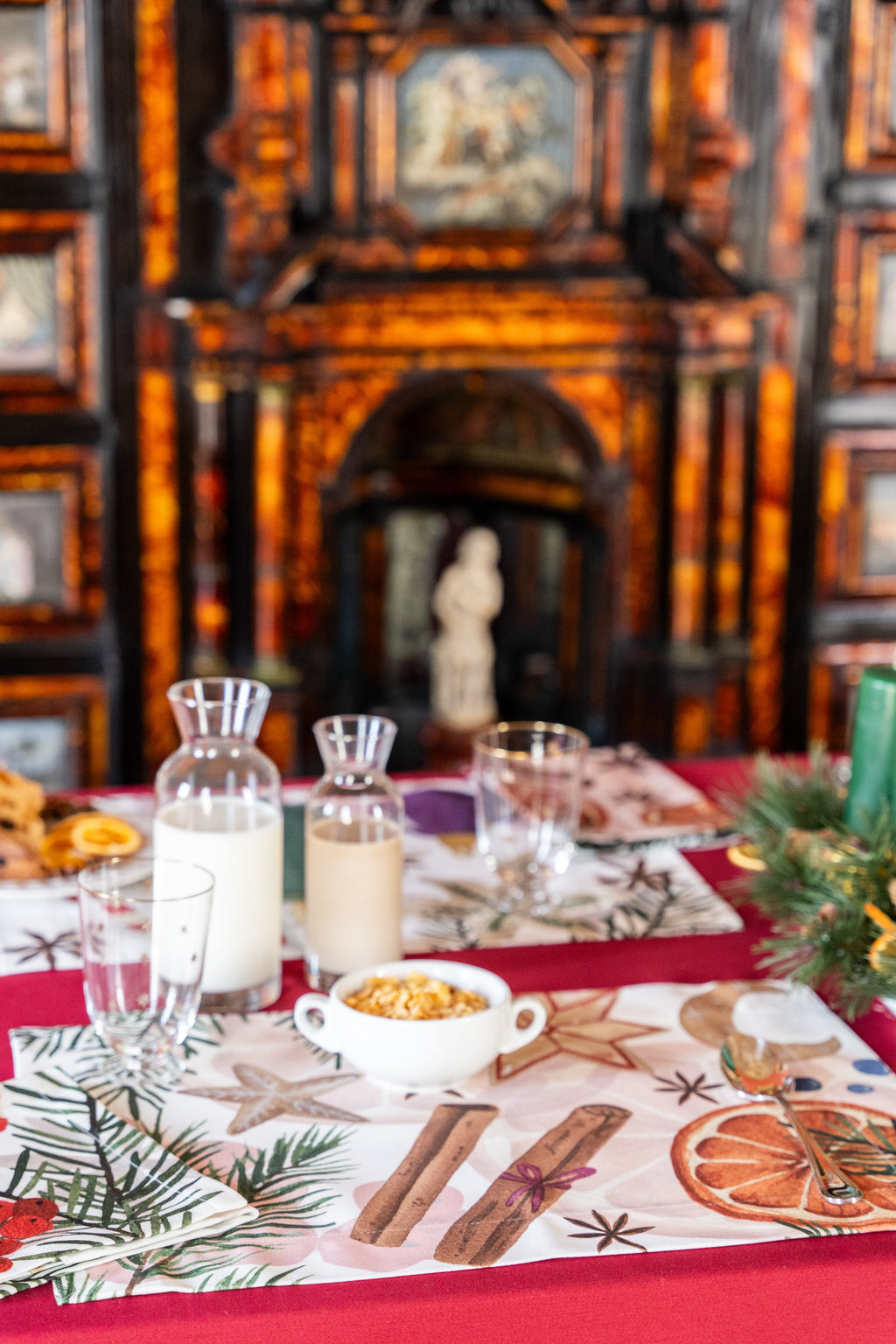 Set of 4 Placemats Xmas Tea 100% Made in Italy