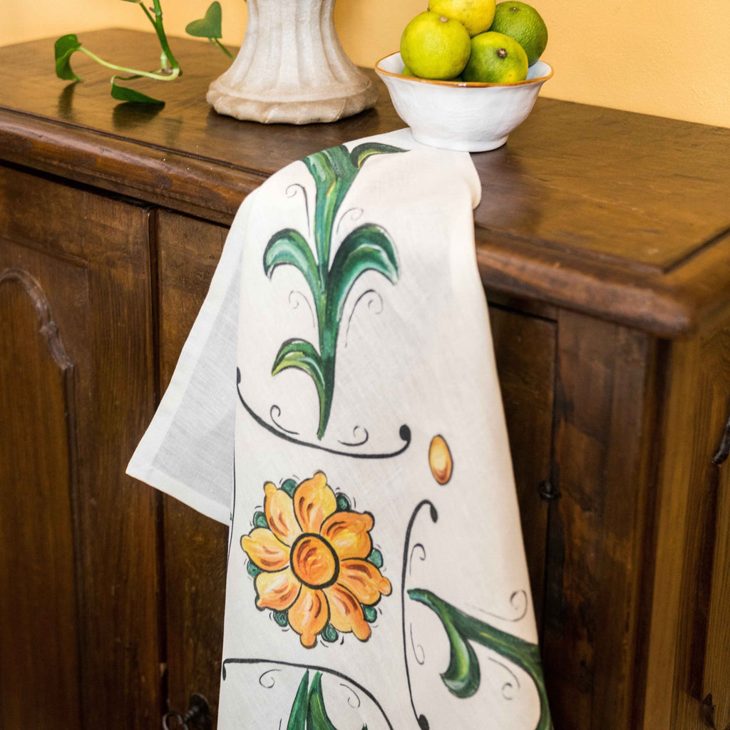 Kitchen Towels «Floral», 100% Made in Italy