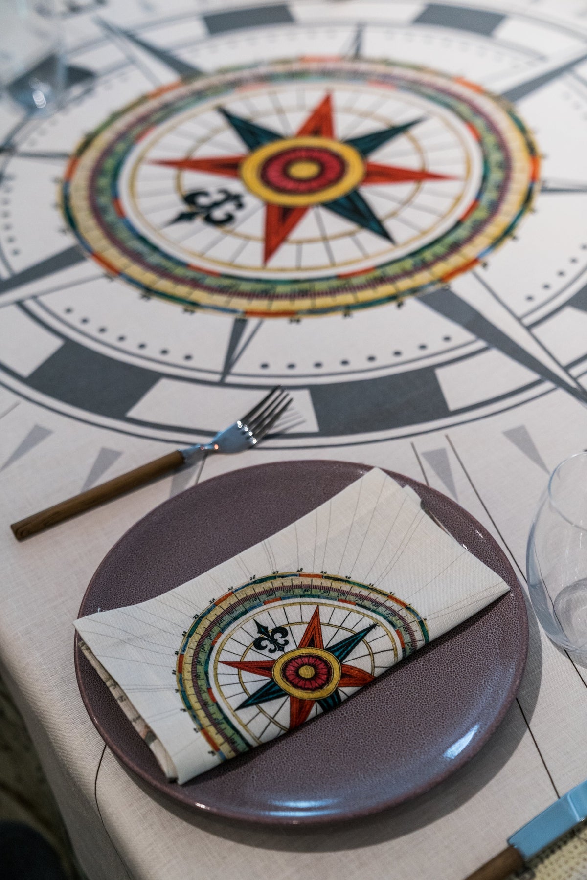 Set of 6 placemats Atlas + 6 Napkins 100% Made in Italy