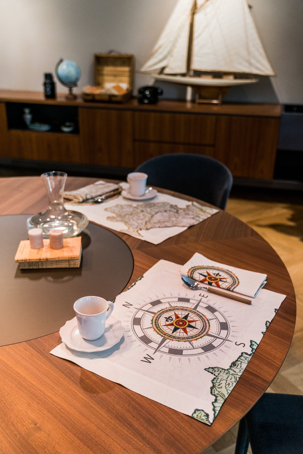 Set of 6 placemats Atlas + 6 Napkins 100% Made in Italy