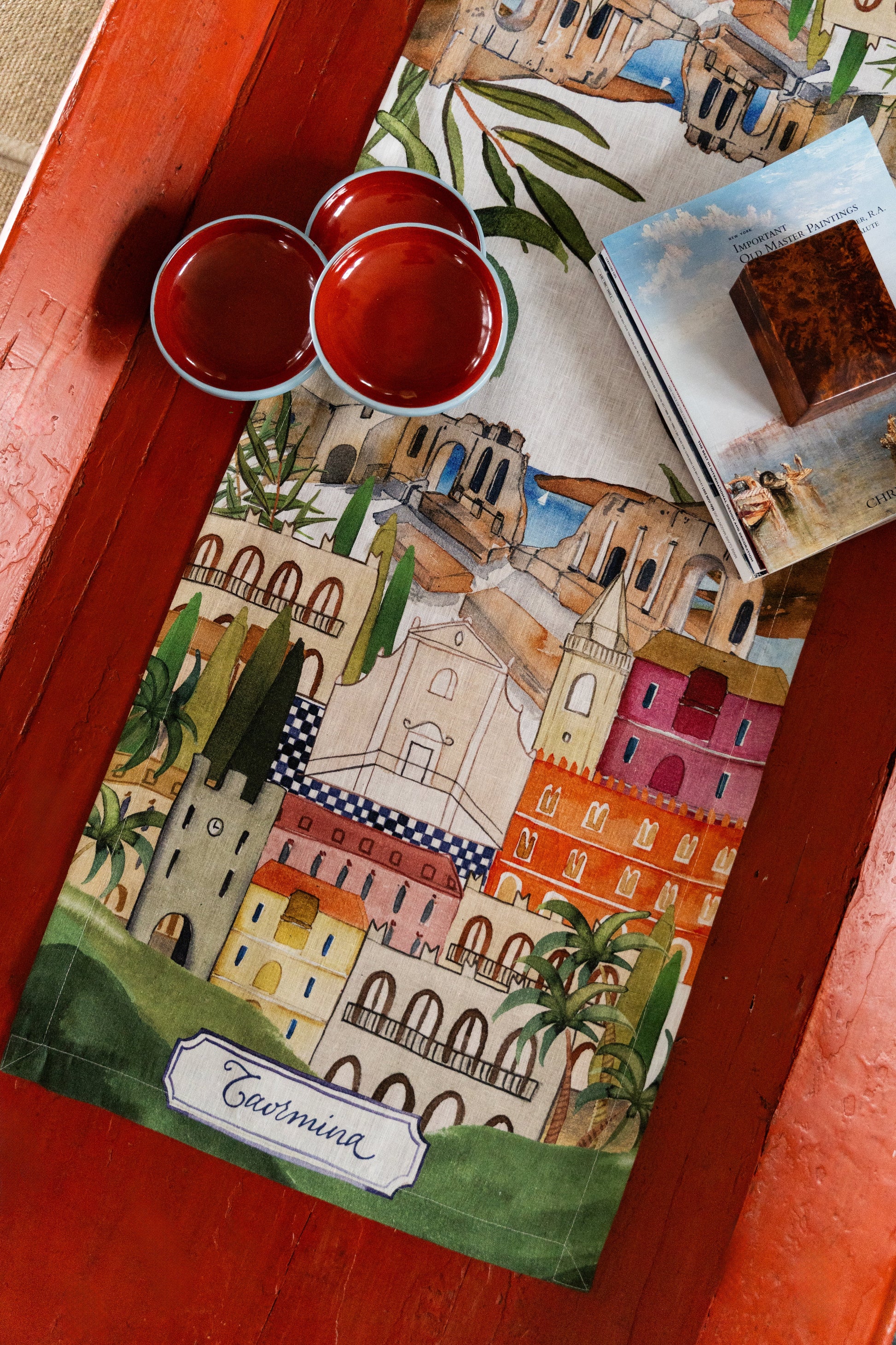 Pure Linen Runner «Taormina» 100% Made in Italy