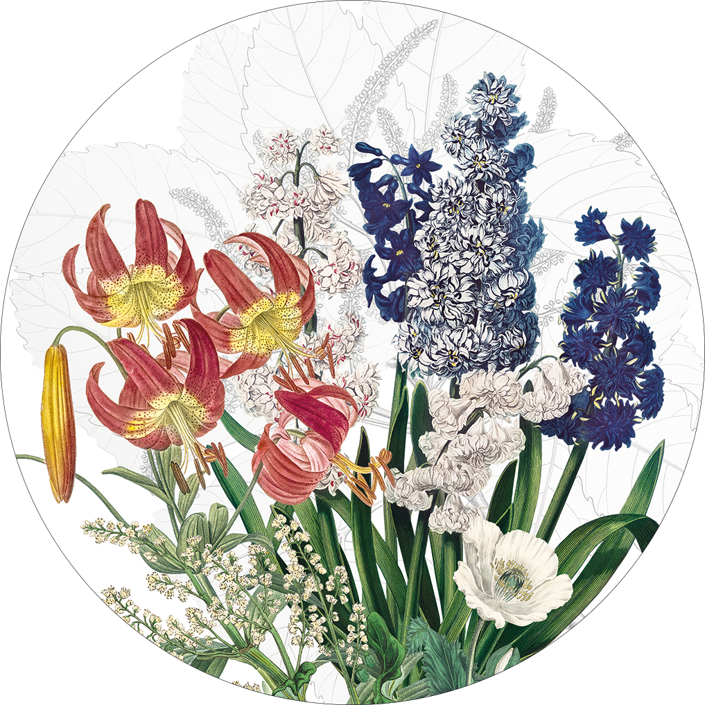 Set of 2 round hardboard placemats Dafne