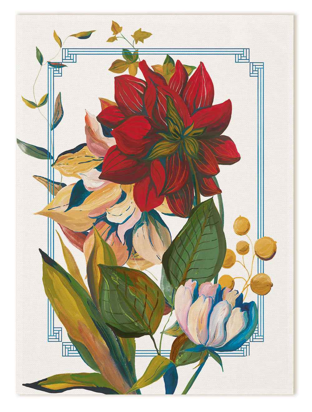 Kitchen Towels «Dahlia», 100% Made in Italy