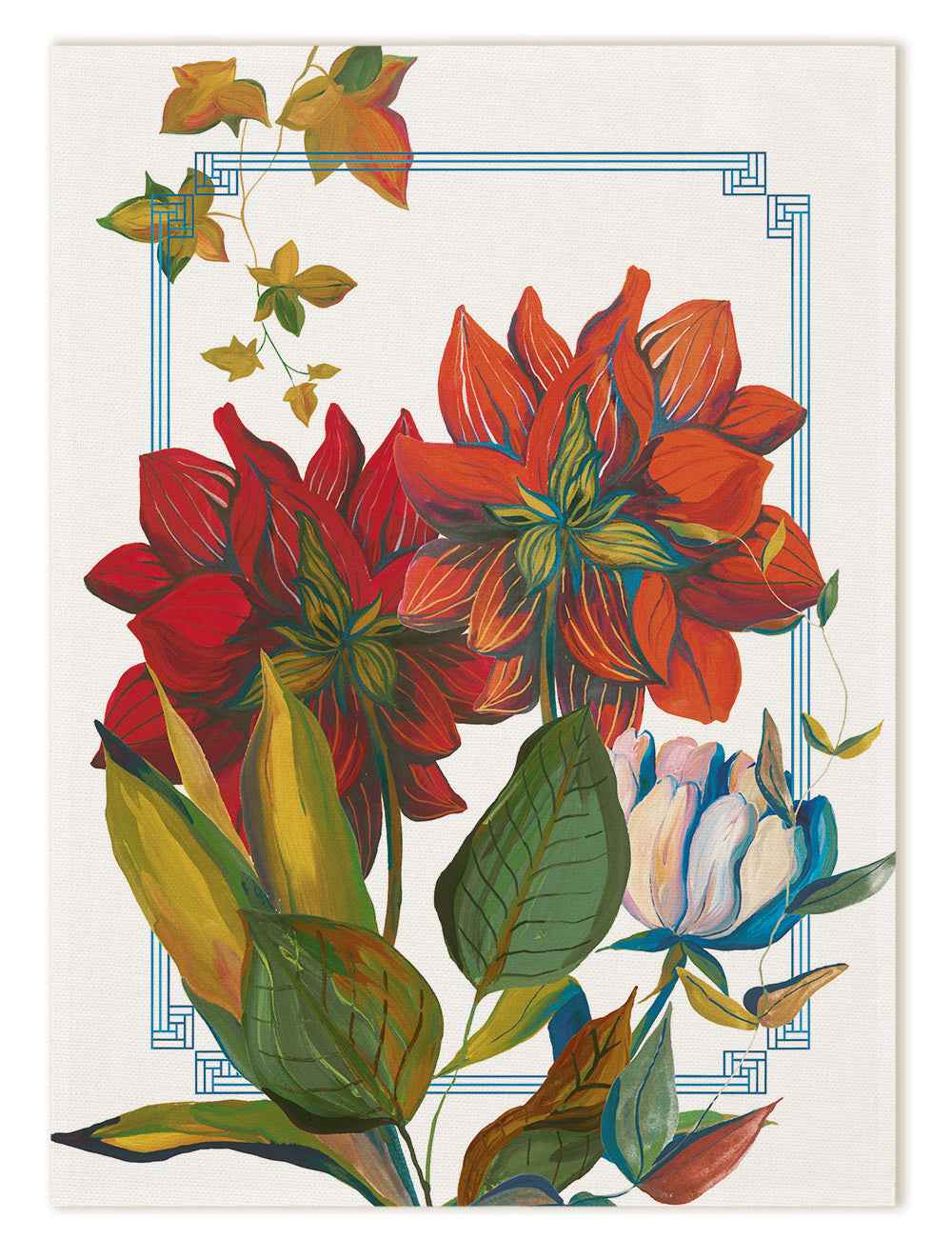 Kitchen Towels «Dahlia», 100% Made in Italy