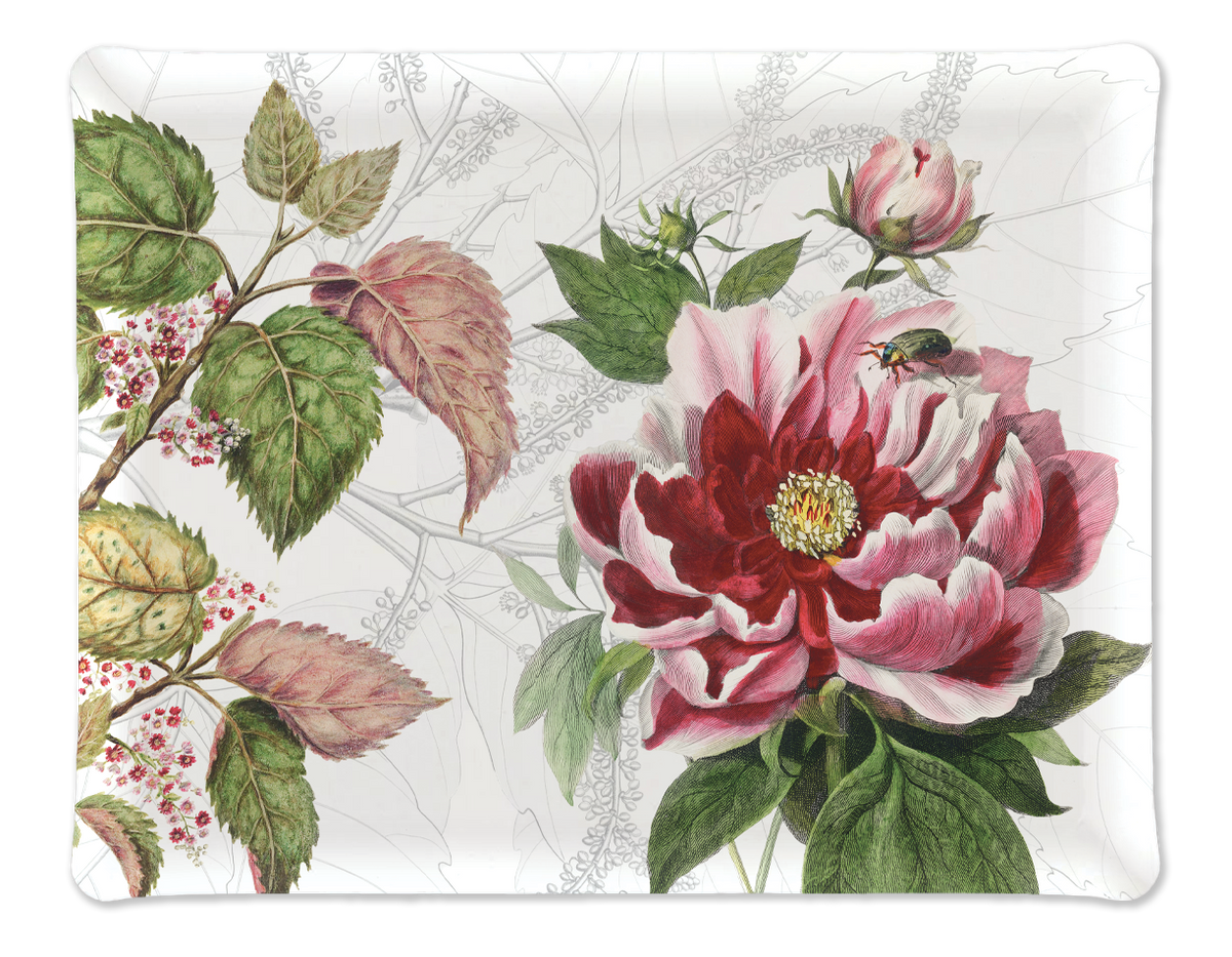 Dafne tray in acrylic and printed linen, Made in France