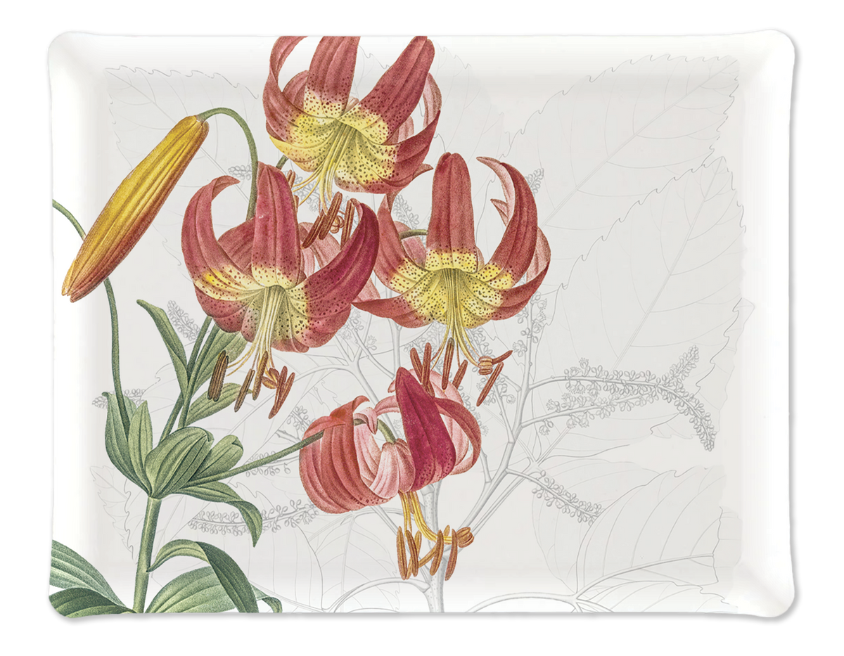 Dafne tray in acrylic and printed linen, Made in France