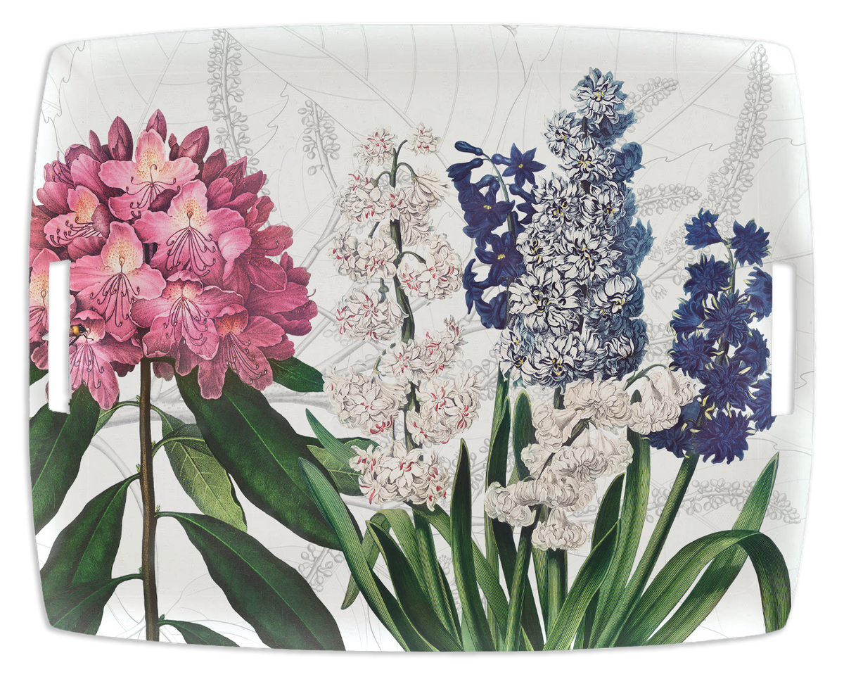 Dafne tray in acrylic and printed linen, Made in France