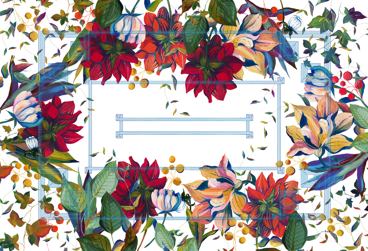 Linen Tablecloth «Dahlia», 100% Made in Italy - The Napking