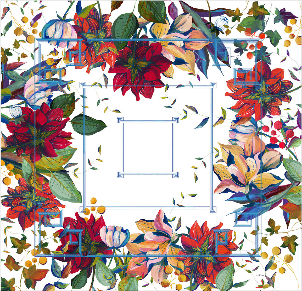 Nappe en lin « Dahlia », 100 % fabriquée en Italie