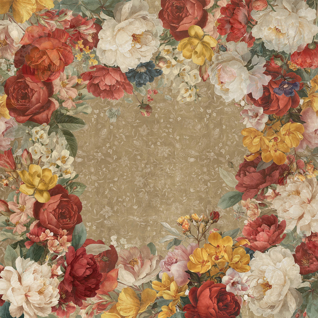 De Ronsard premium linen square tablecloth 180 x 180 cm with romantic floral print