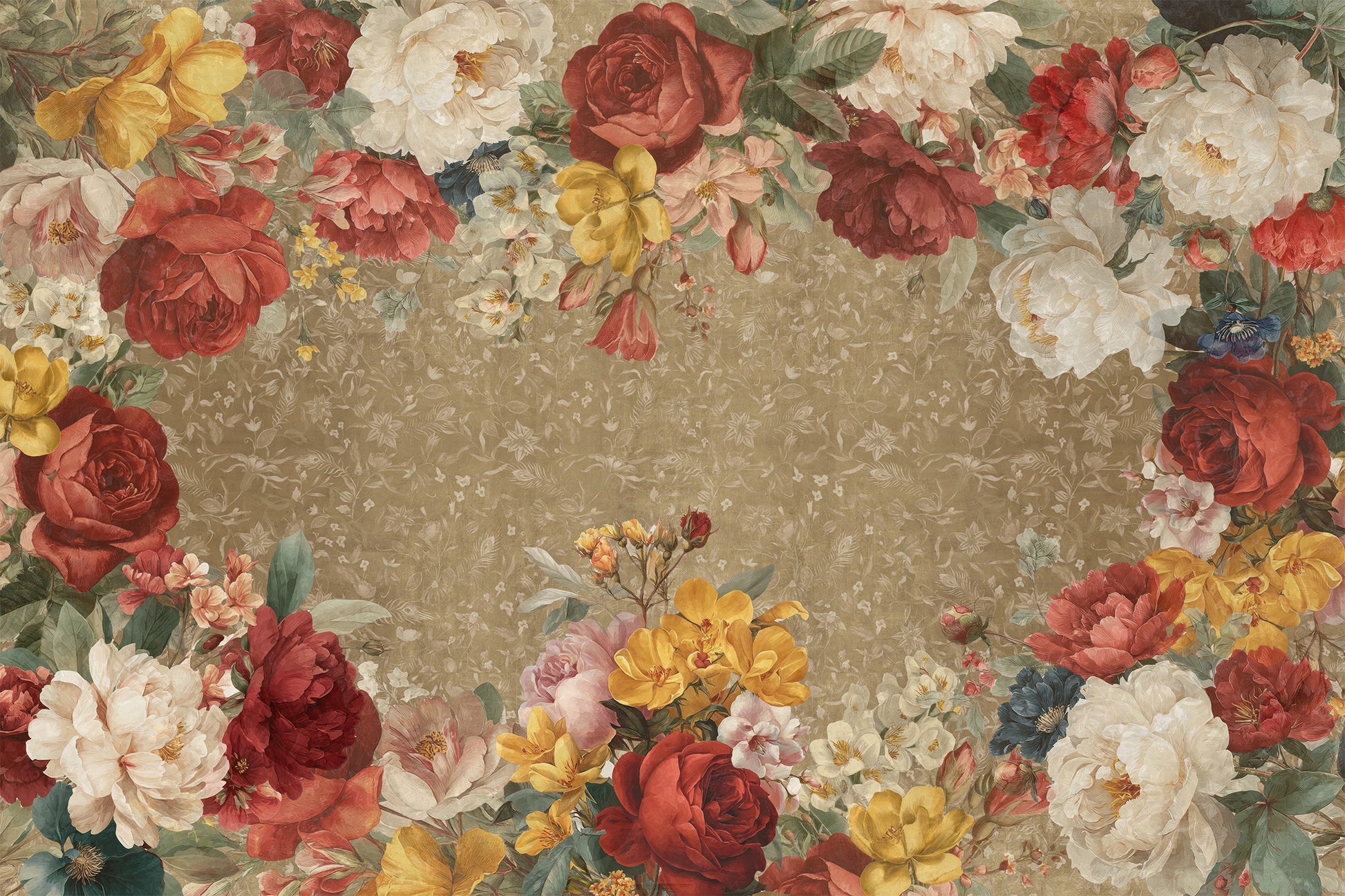De Ronsard premium linen tablecloth 180 x 270 cm with romantic rose garden print