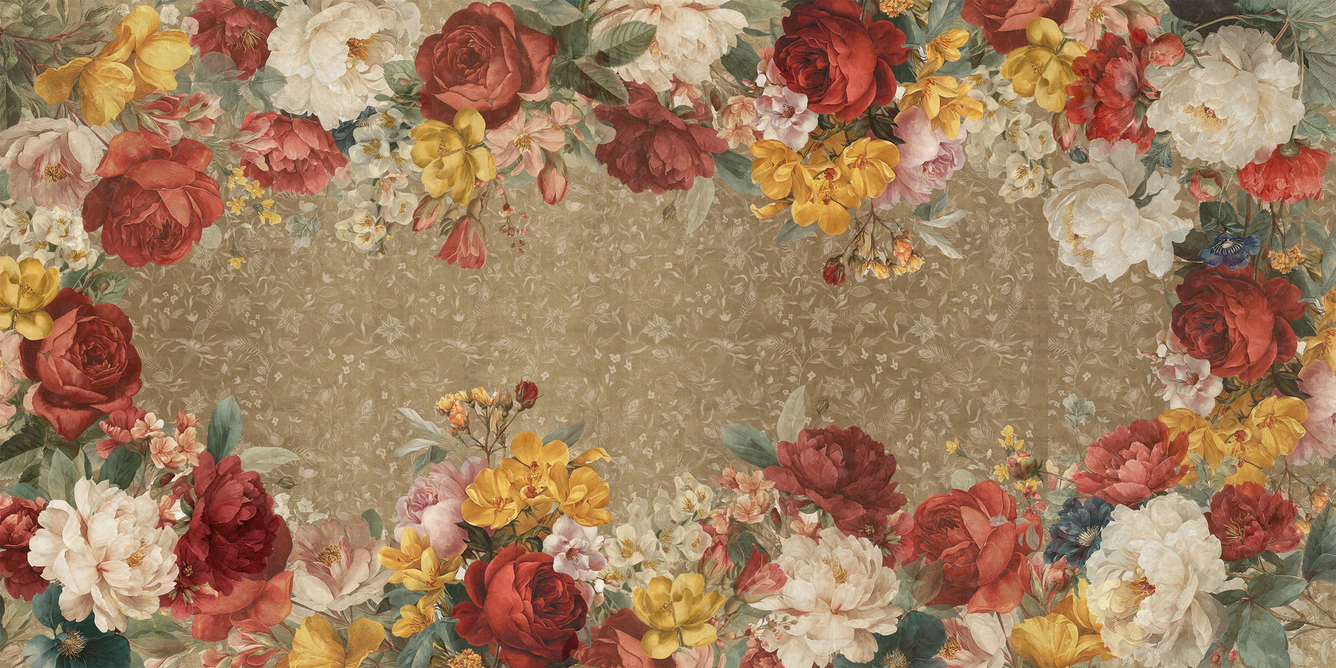 De Ronsard premium linen tablecloth 180 x 360 cm with floral rose print