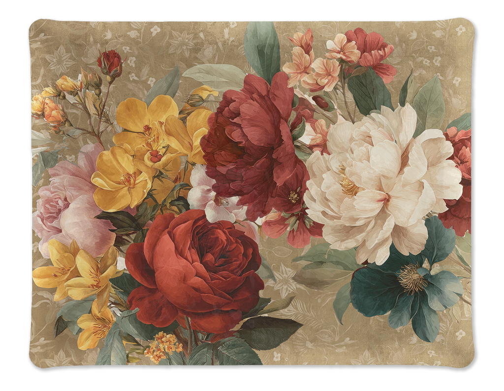 De Ronsard acrylic tray 37 x 28 cm with printed linen rose motif