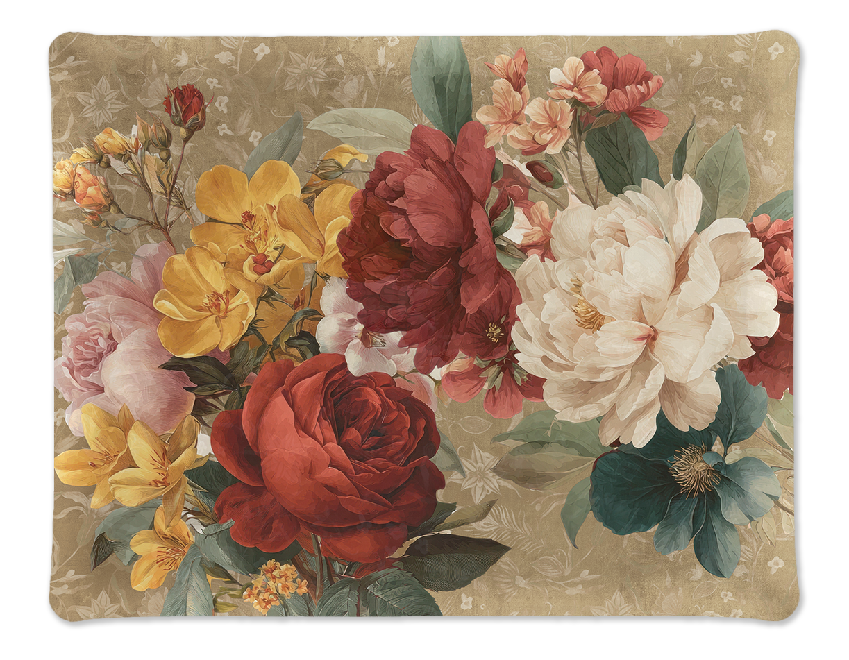 De Ronsard acrylic tray 37 x 28 cm with printed linen rose motif