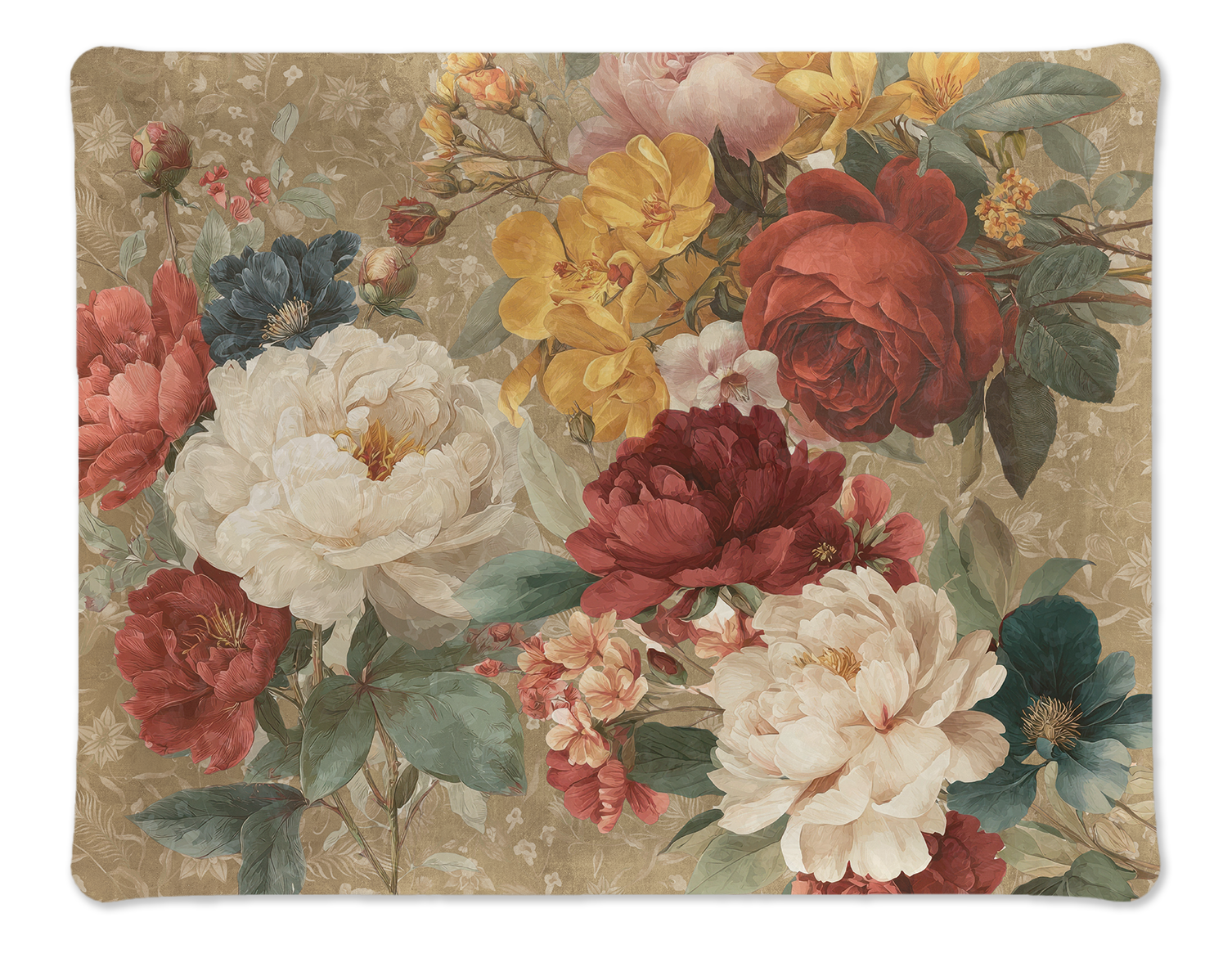 De Ronsard acrylic tray 46 x 36 cm with romantic floral printed linen