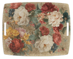 De Ronsard acrylic tray 54 x 43 cm with botanical rose printed linen