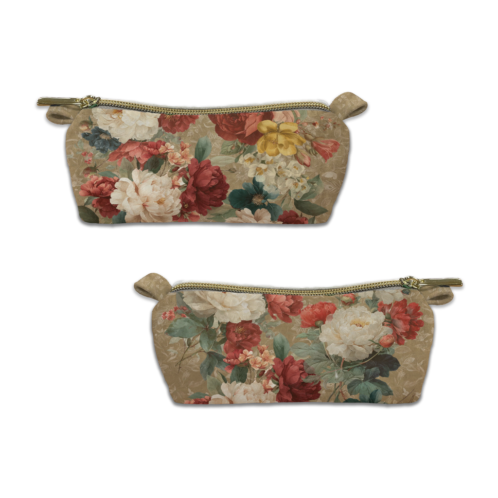 De Ronsard velvet case with botanical rose-inspired print