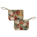 De Ronsard velvet pochette with romantic rose garden print