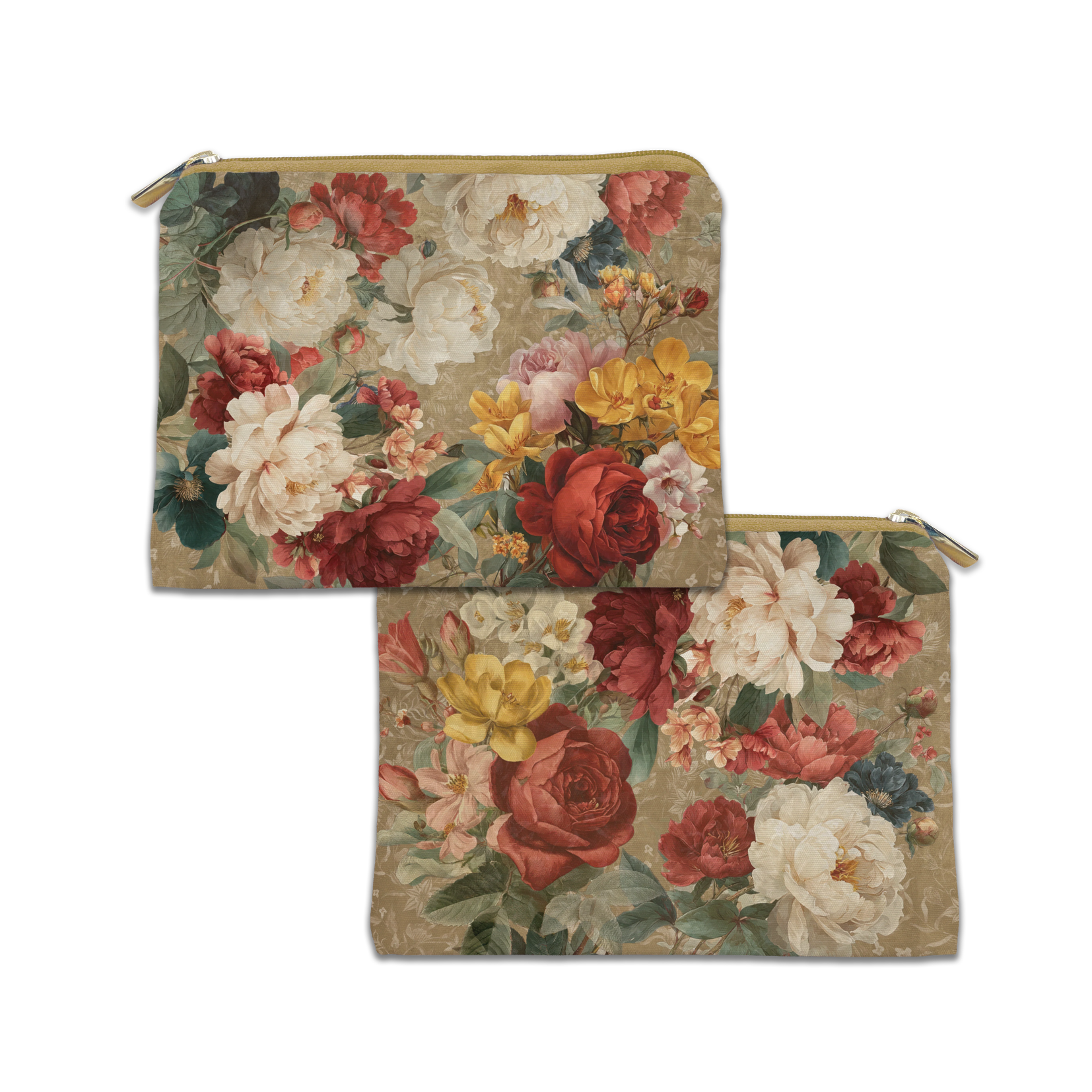 De Ronsard velvet trousse with soft floral rose artwork