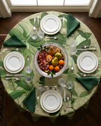 Hedycarya tablecloth premium linen with digitally printed decorative design