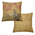 Eiji velvet cushion with refined decorative print by The Napking